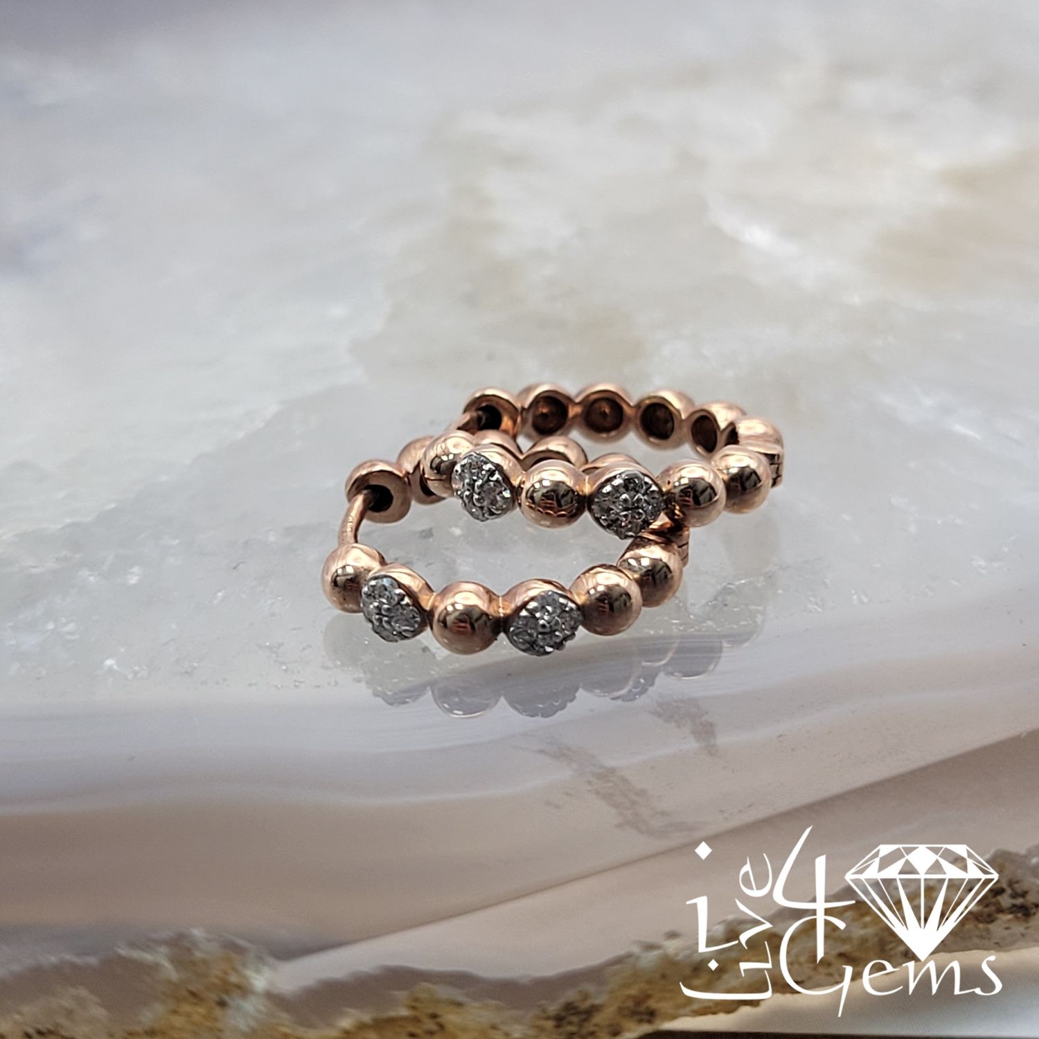 1/10ctw Diamond  Rose Gold Hoops