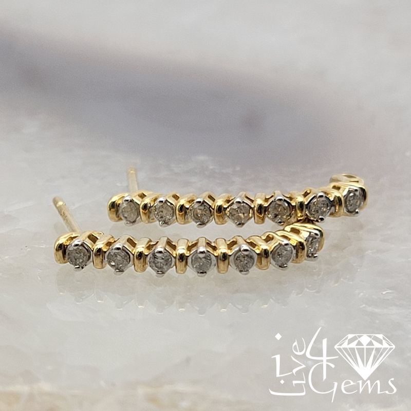 10kty 0.25ctw Dia  &quot;J&quot; Hanging Earring