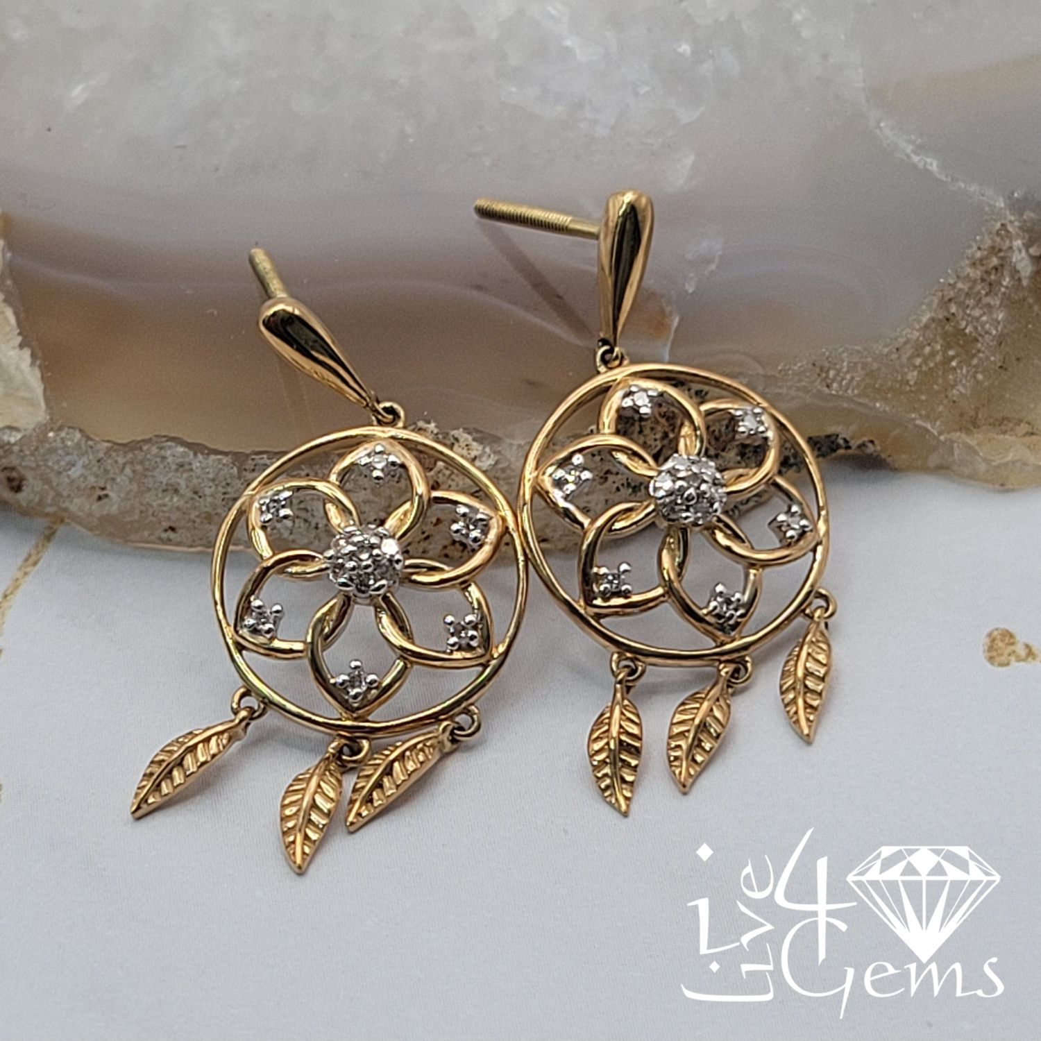 10kt 1/10ctw Dia Dream Catcher Earring