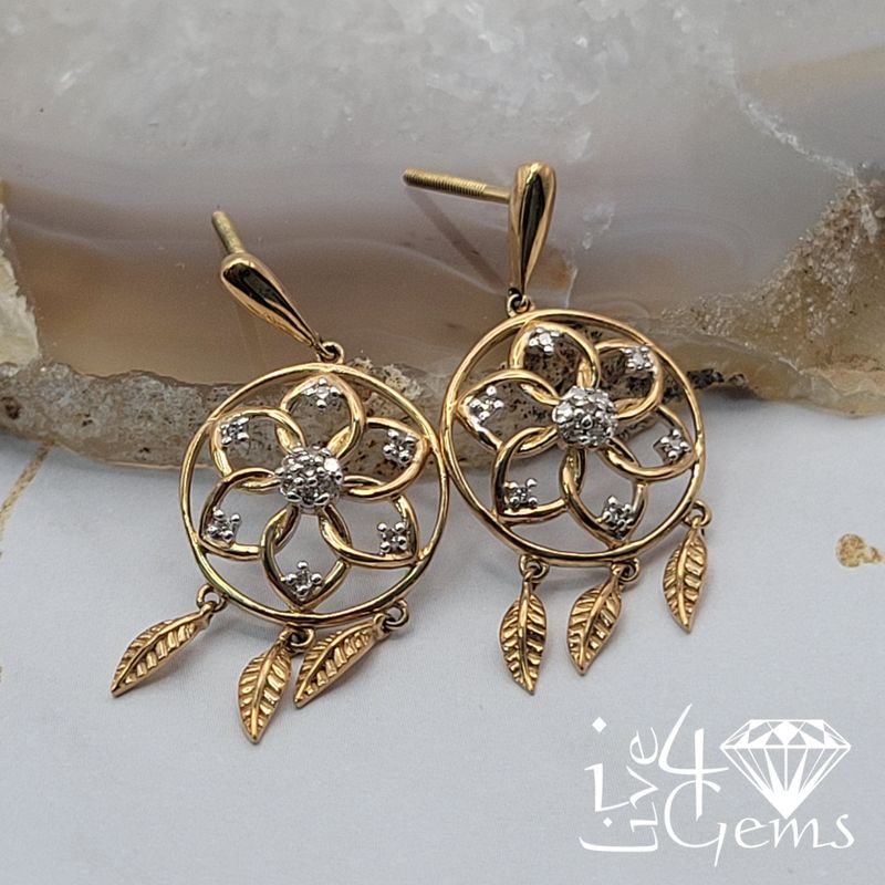 10kt 1/10ctw Dia Dream Catcher Earring