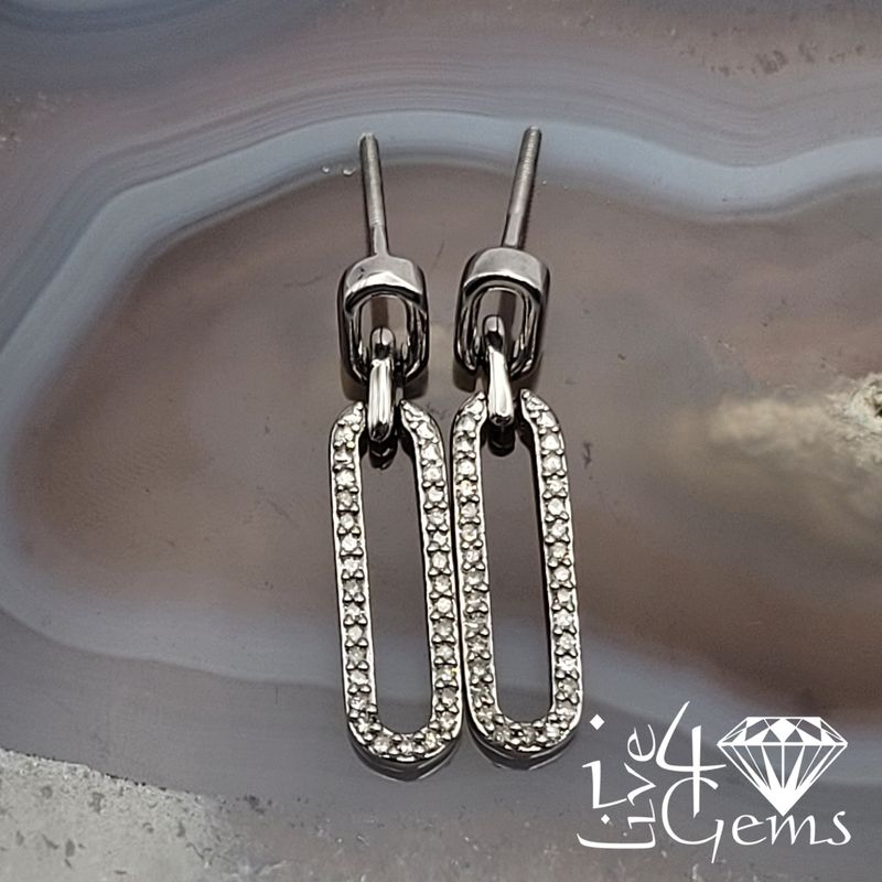 10ktw 1/5ctw Dia Infinity Rectangle Earring