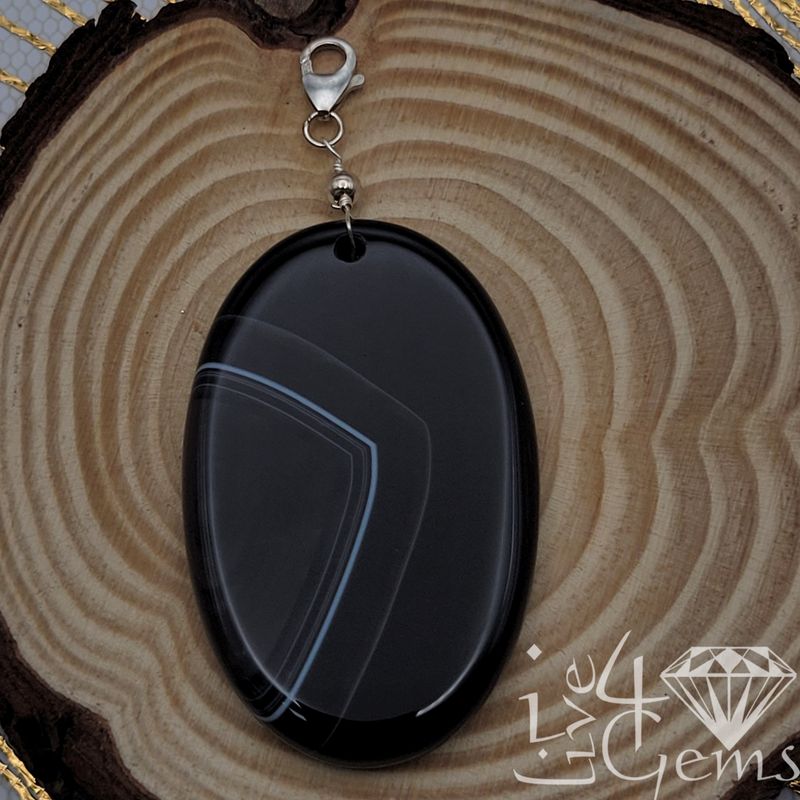 Silver Black Obsidian Pendant