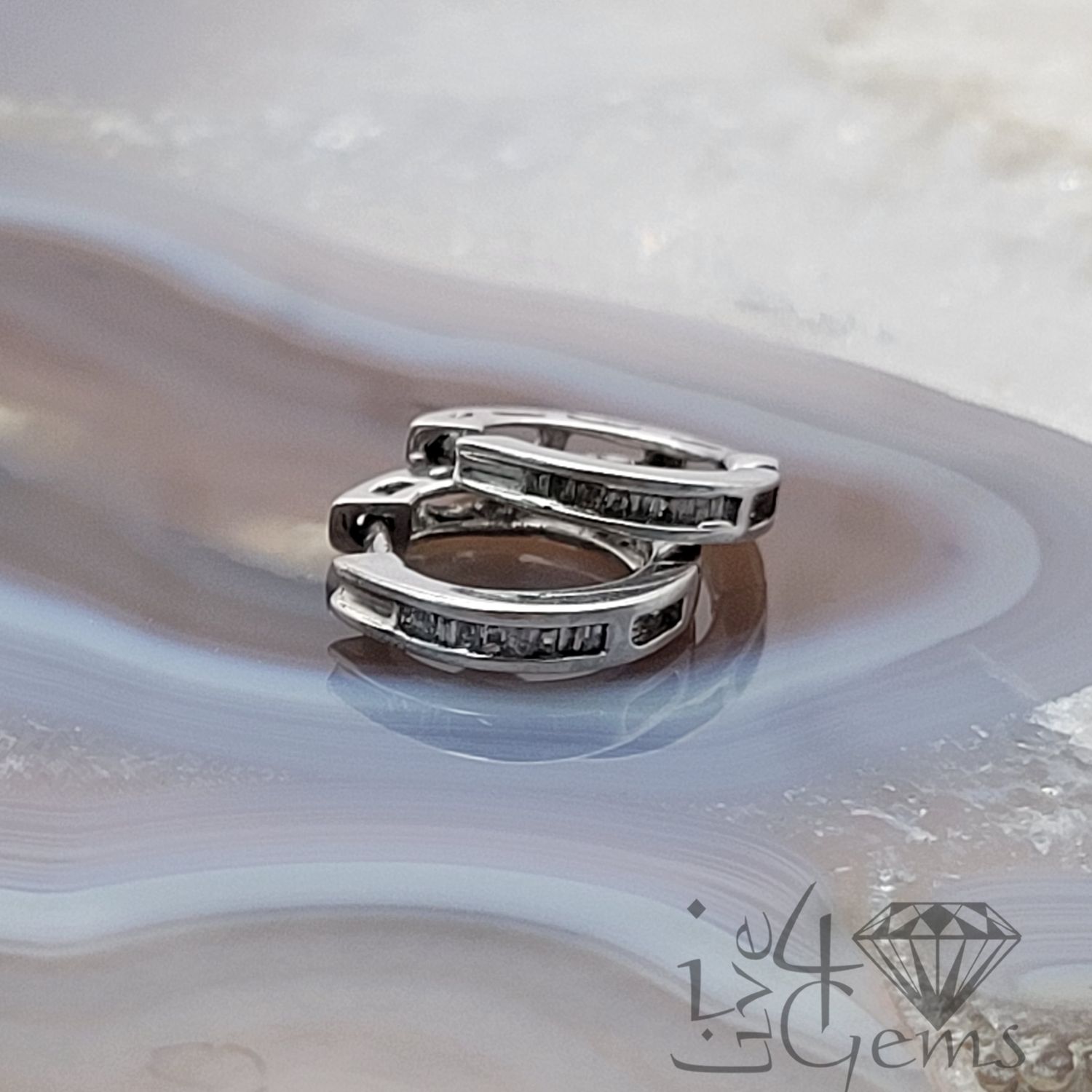 Silver 0.15ct Diamond Huggie