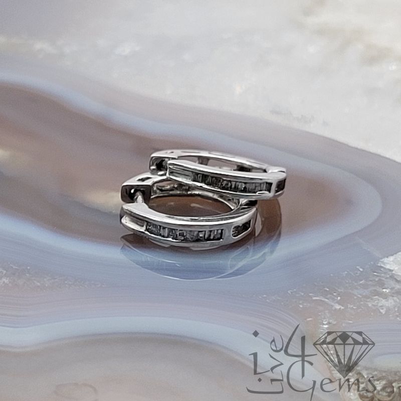 Silver 0.15ct Diamond Huggie