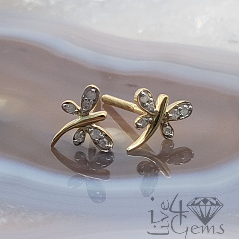 10kt 1/20CT Dia Dragon Fly Stud