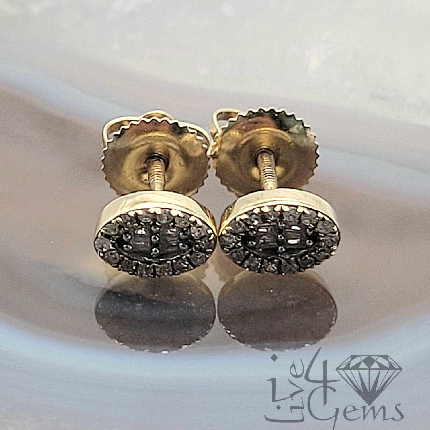 1/4ctw Diamond GP Silver Oval Stud