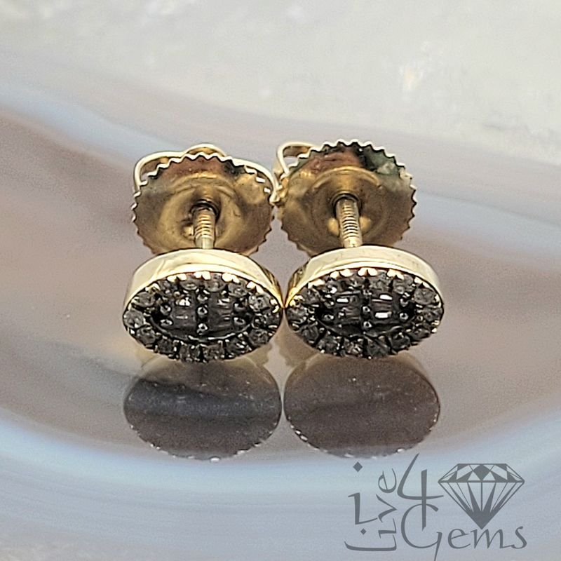 1/4ctw Diamond GP Silver Oval Stud
