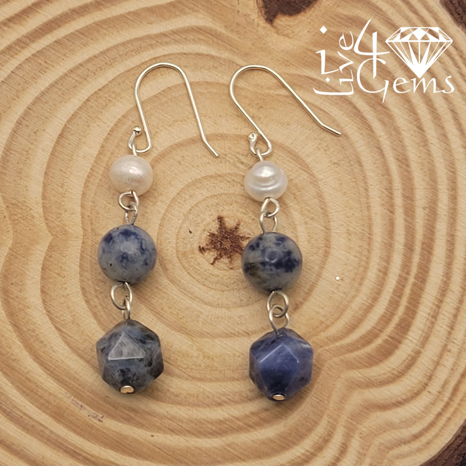 Stone &amp; Pearl Drop Gemstone Earrings