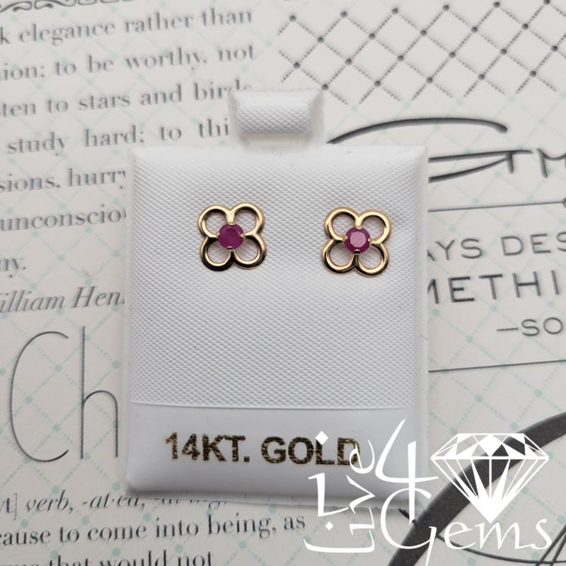 14kty Flower Stud Ruby