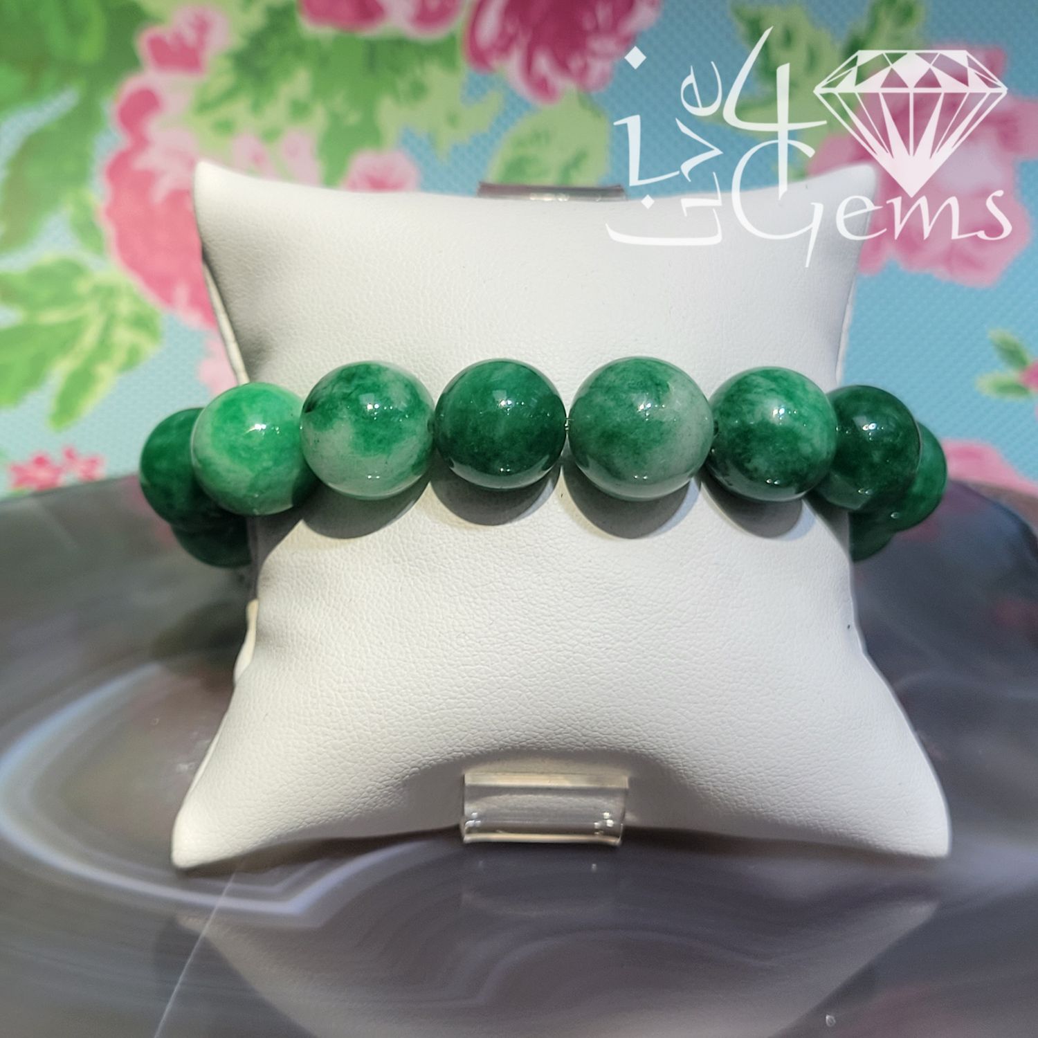 Jade Bead Bracelet 14mm