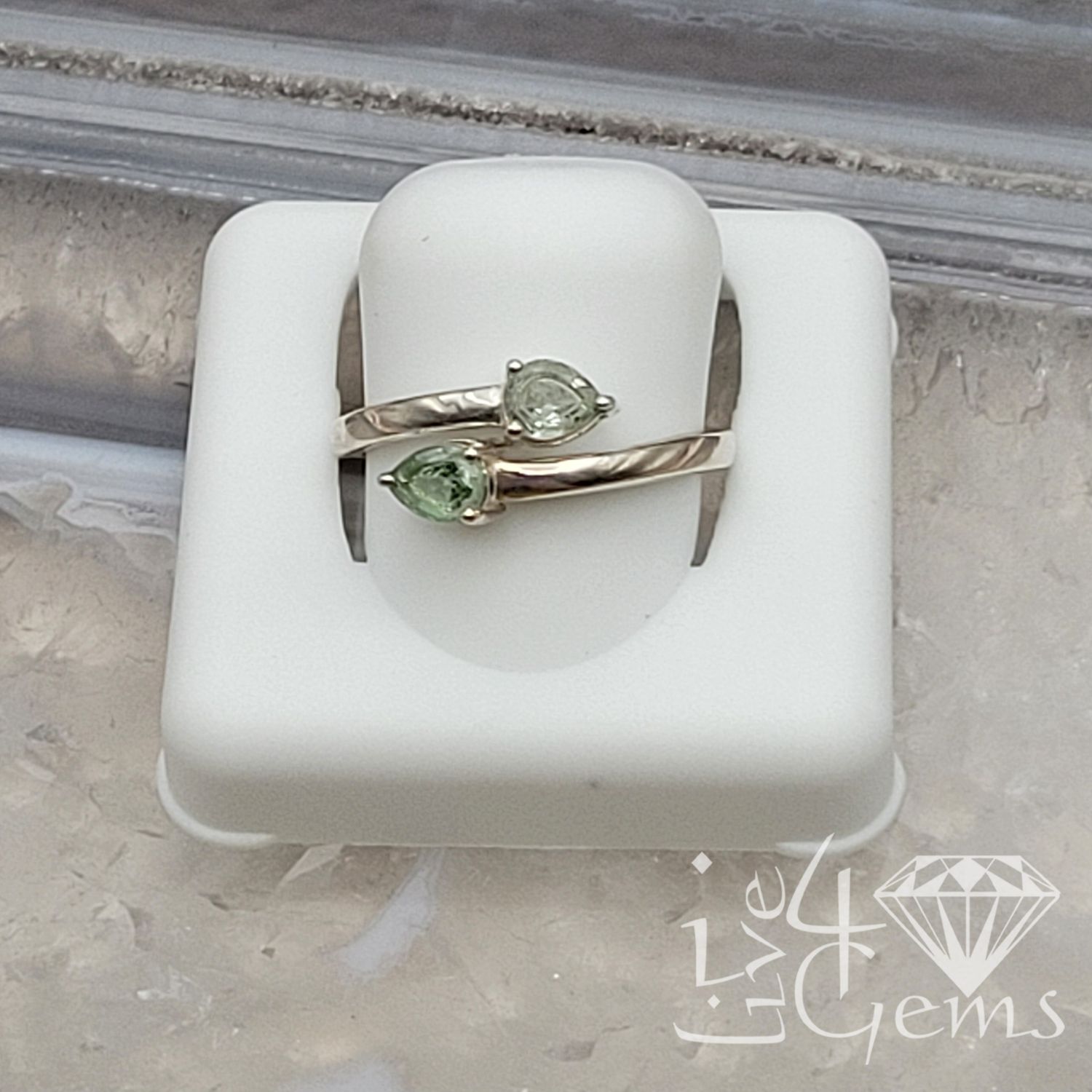 Sterling Silver Adjustable Tourmaline Ring S7 Green
