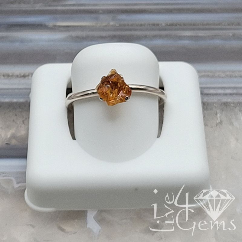 Sterling Silver Citrine Stackable Ring