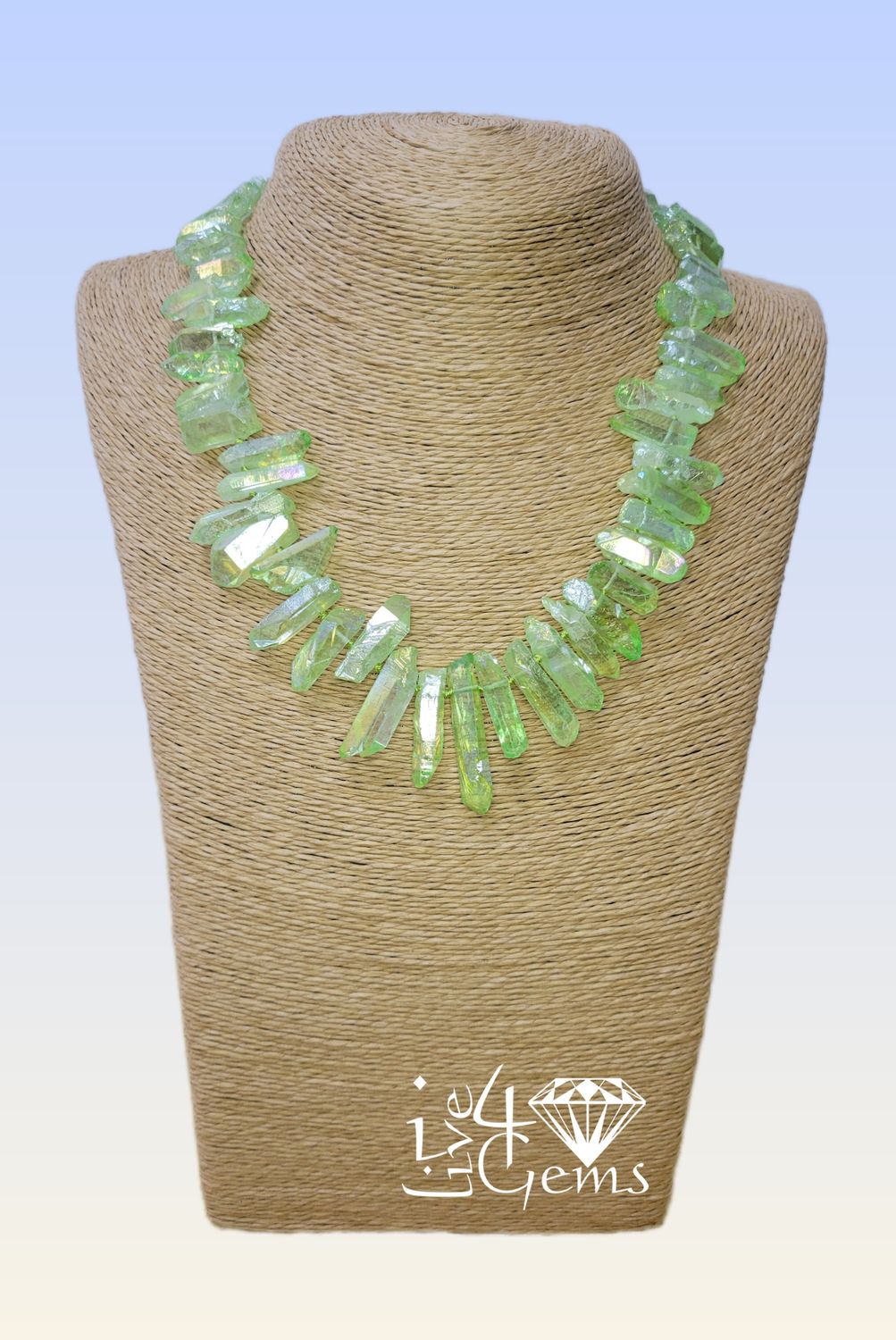16.5&quot; Aurora Green Quartz Necklace