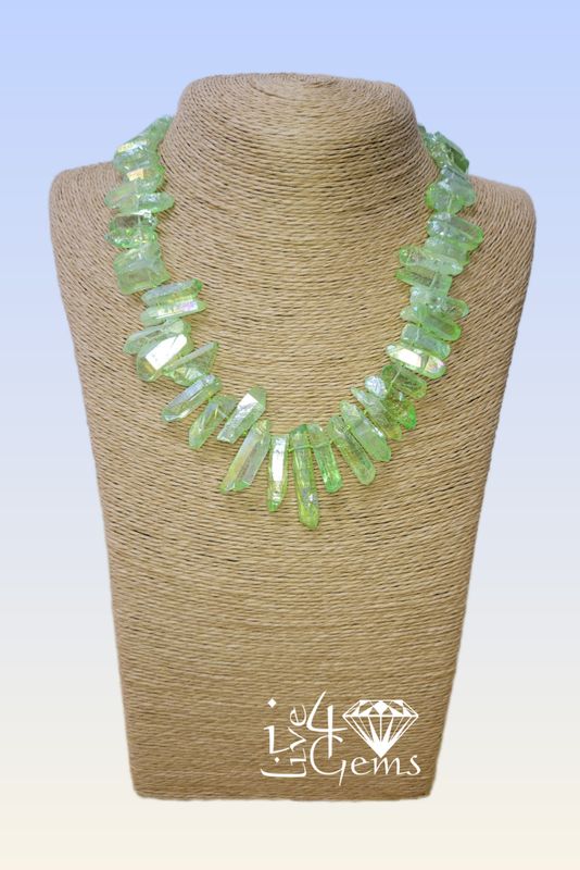16.5&quot; Aurora Green Quartz Necklace