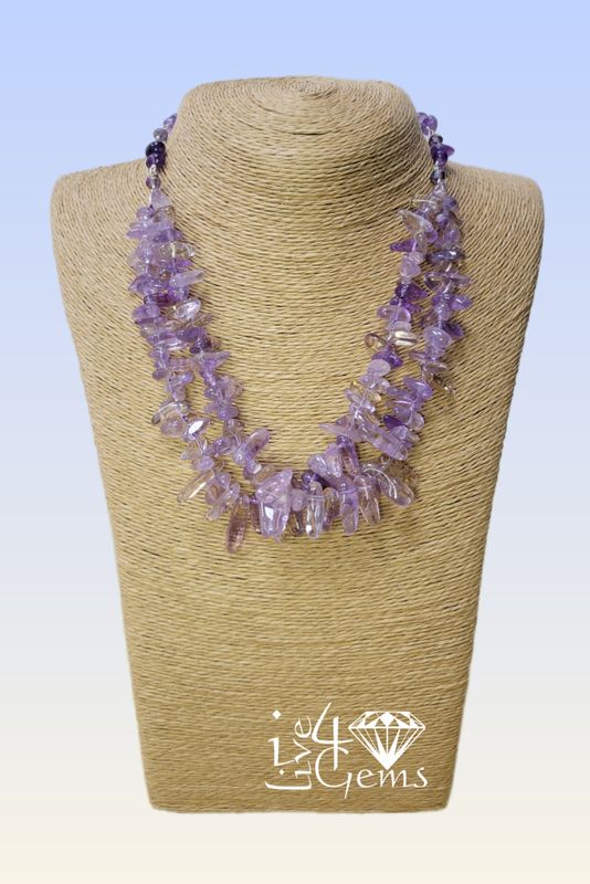 17&quot; Free-Form Amethyst Statement Necklace