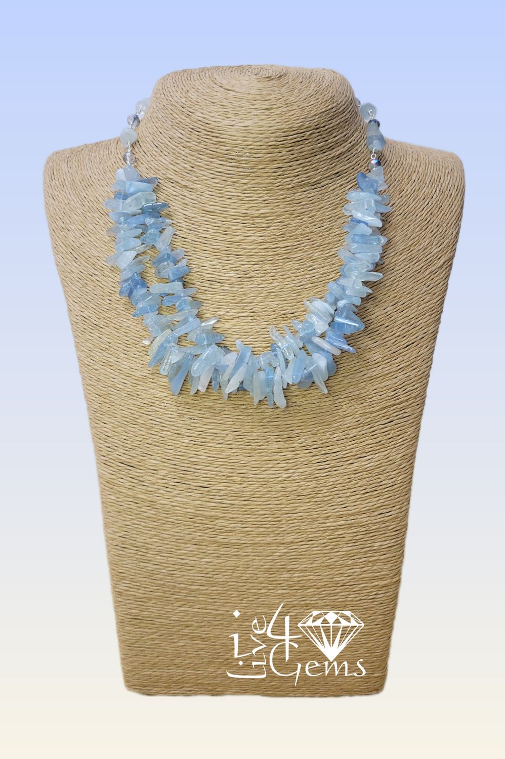 17&quot; Free-Form Aquamarine Statement Necklace