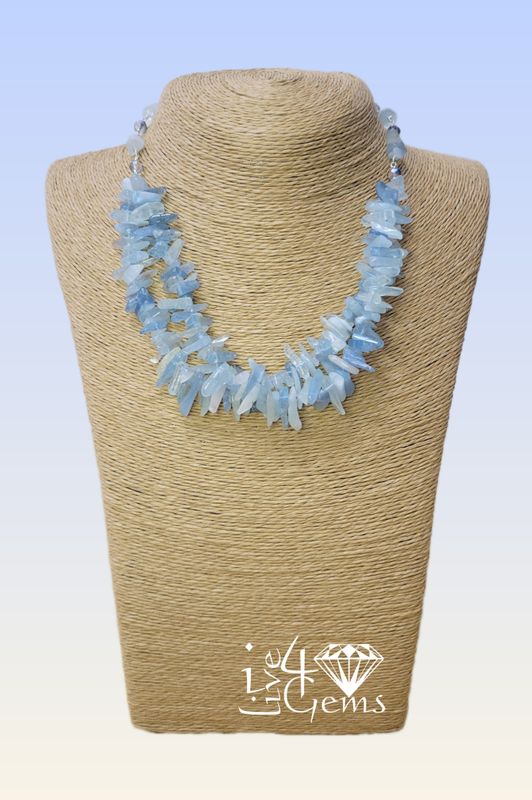 17&quot; Free-Form Aquamarine Statement Necklace