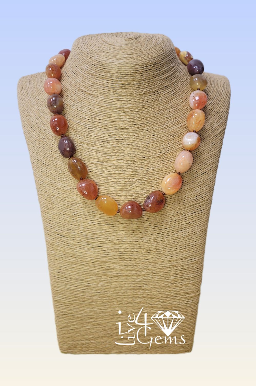 18.5&quot; Beaded Red Botswana Necklace