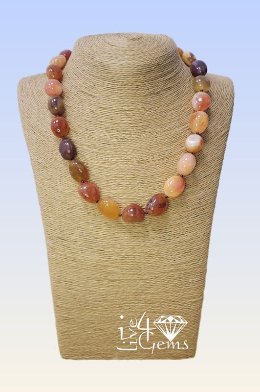 18.5&quot; Beaded Red Botswana Necklace