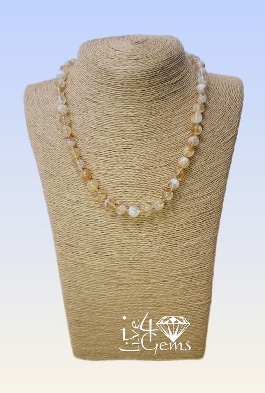 18&quot; Hand-Beaded Citrine Necklace