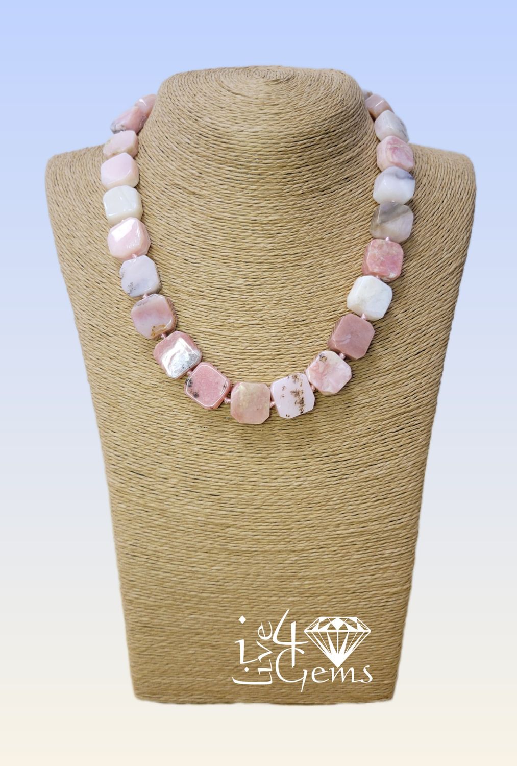 18&quot; Single Strand Pink Opal Short Necklace
