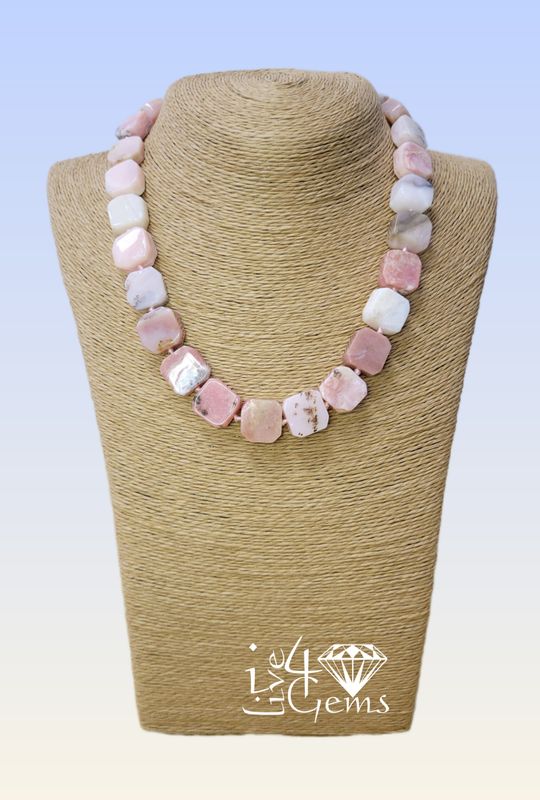18&quot; Single Strand Pink Opal Short Necklace