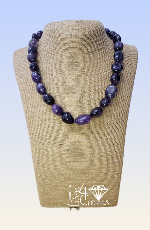 18.5&quot; Hand Beaded Cape Amethyst Necklace