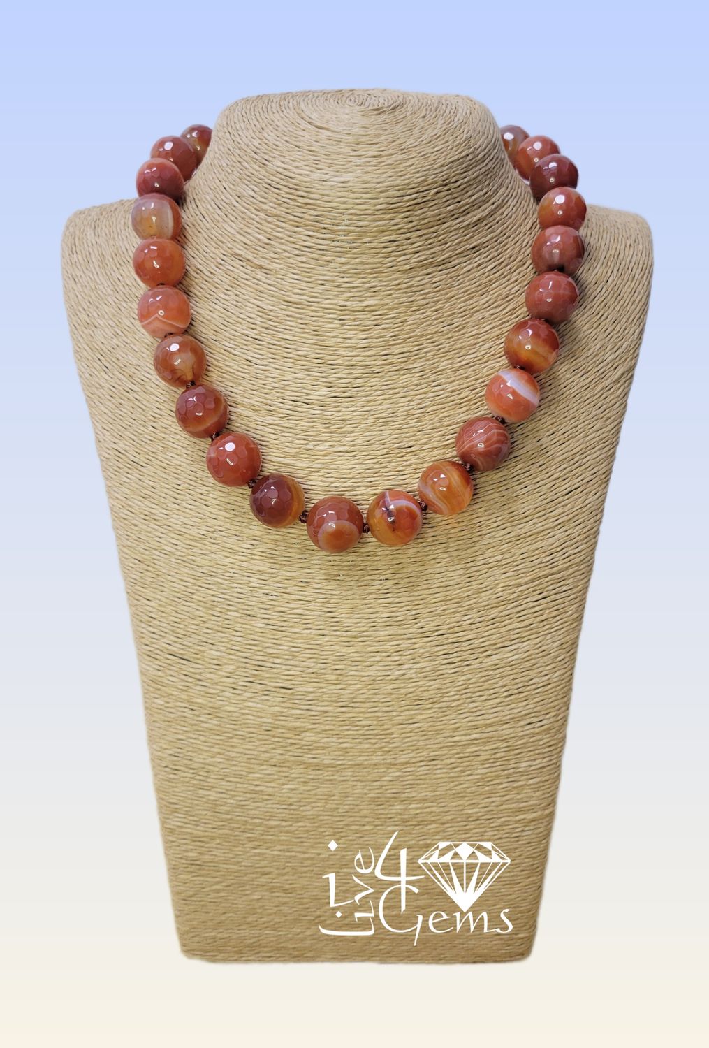 Carnelian 16mm Faceted 19.5&quot;L
