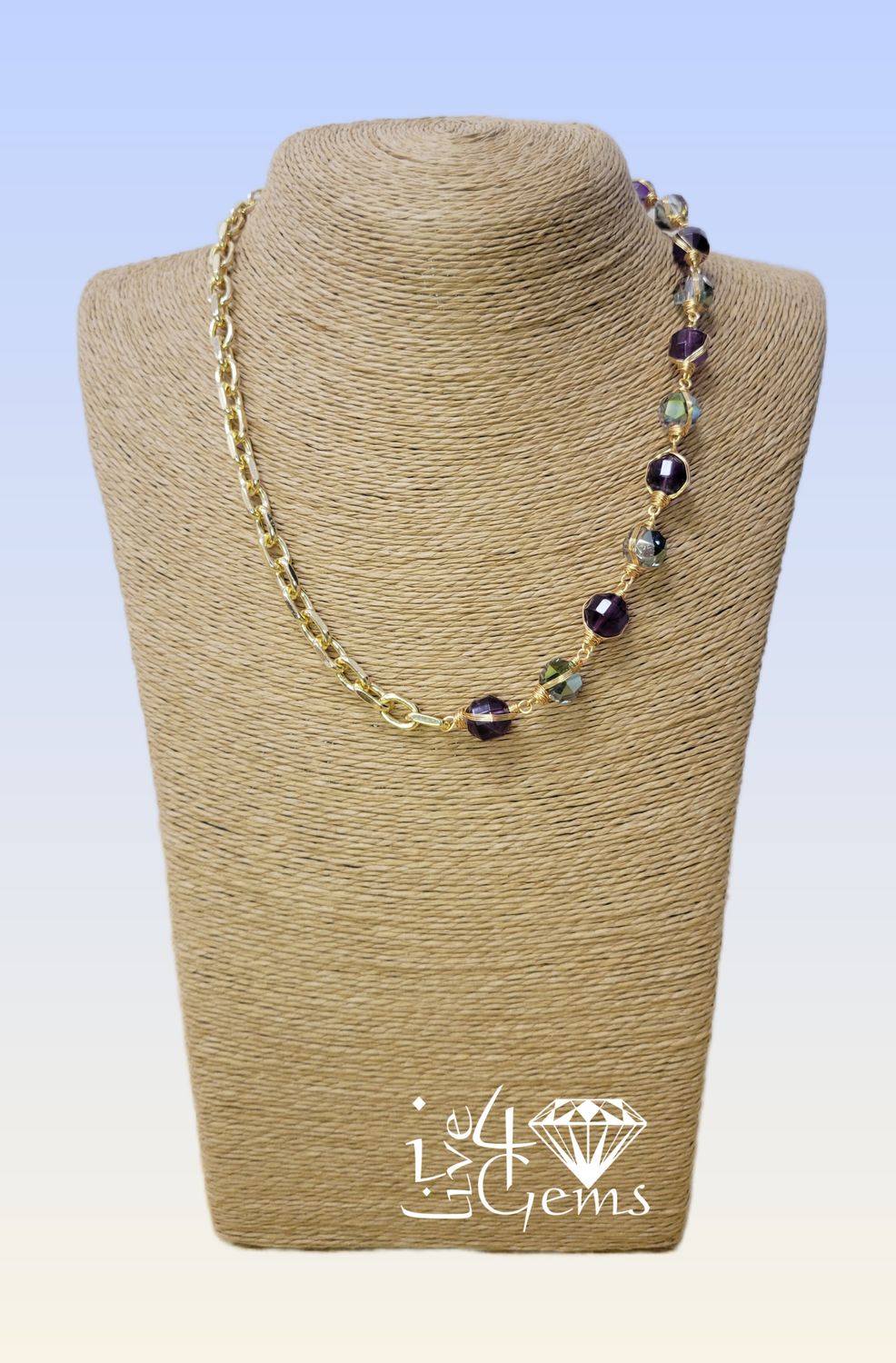 Paper Clip Chain and Crystal