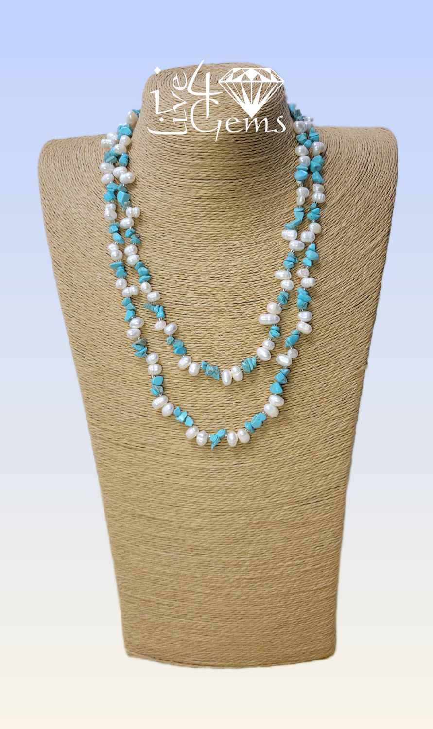 Pearl 40&quot; Long Strand Convertible Necklace Turquoise