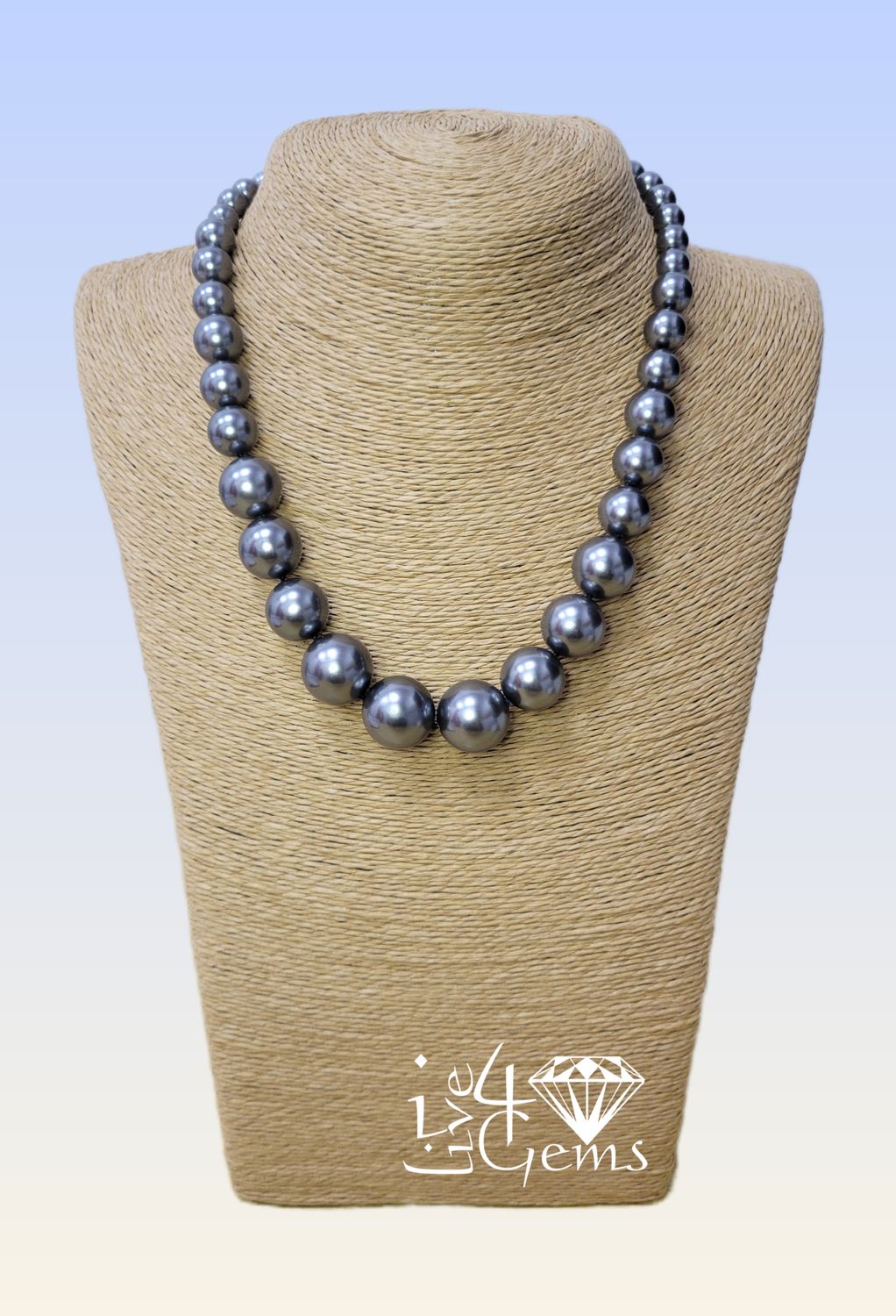Mother Of Pearl Gray Necklace 18”
