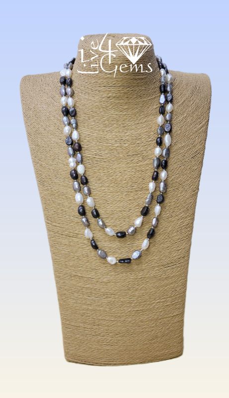 Pearl Baroque  Long  Black 48&quot;