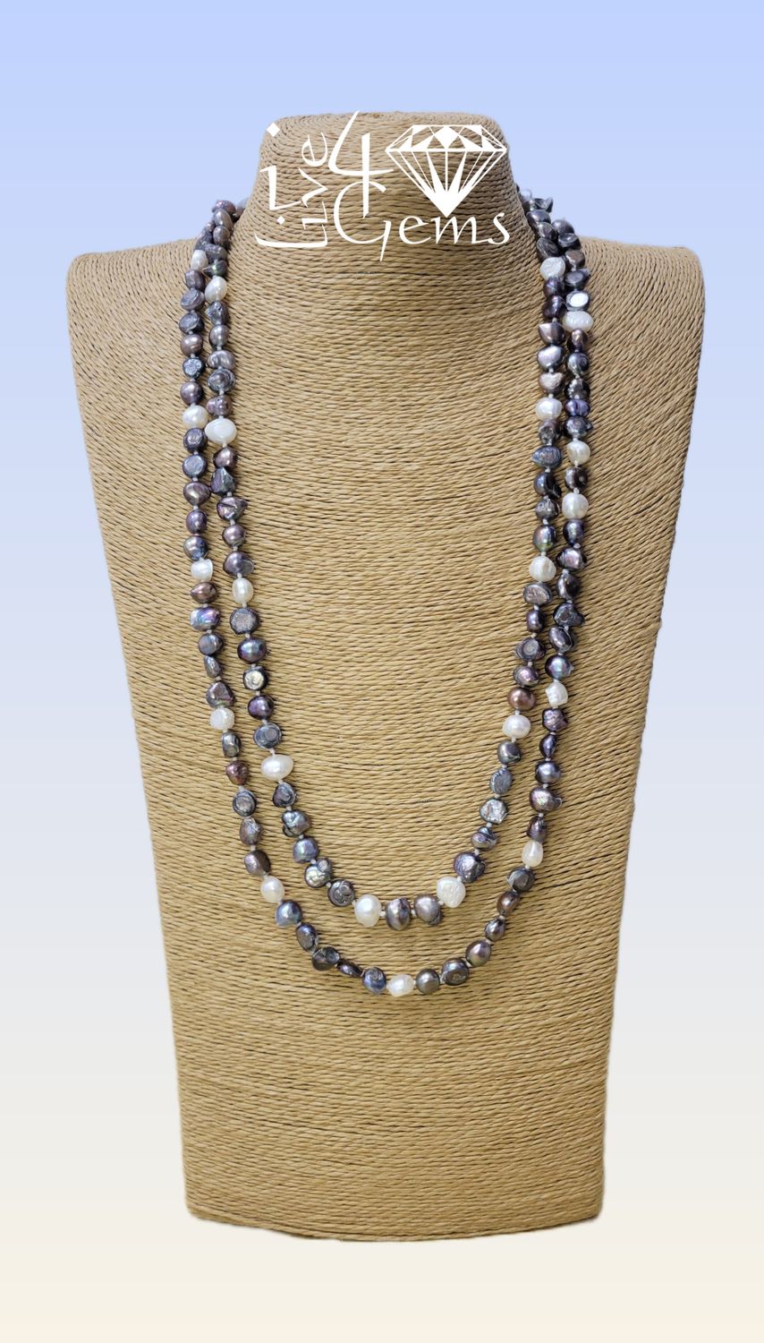 Pearl Baroque  Long  Grey 50&quot;