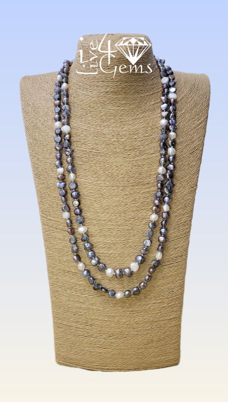 Pearl Baroque  Long  Grey 50&quot;