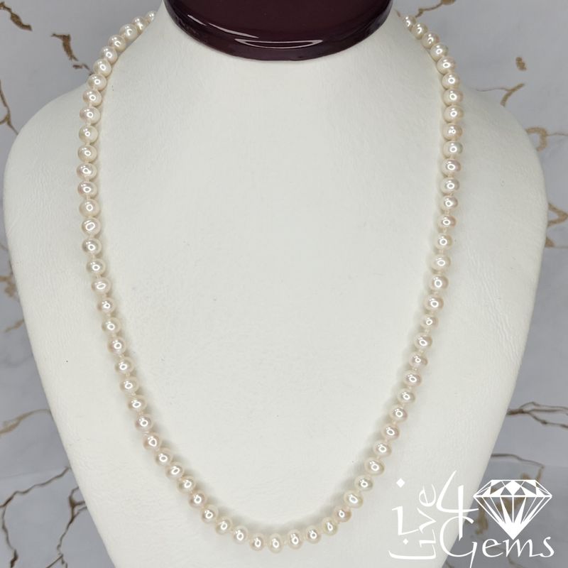 18&quot; White 5mm Pearl Necklace