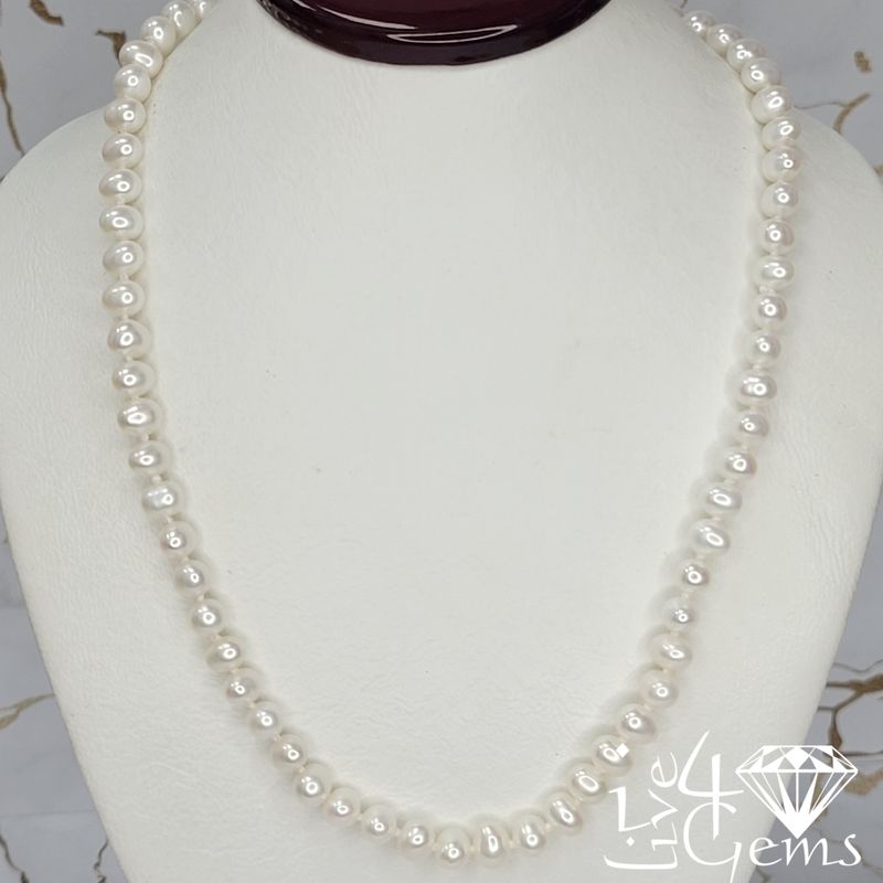 14&quot; White Pearl 4mm Necklace