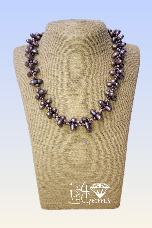 8-9mm Rice Pearls /Baroque Cranberry Pearl Necklace