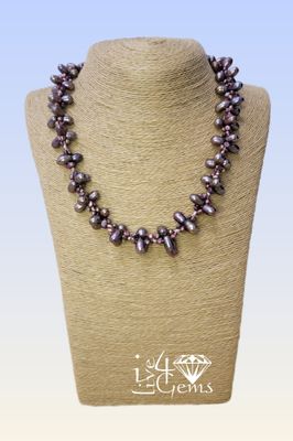 8-9mm Rice Pearls /Baroque Cranberry Pearl Necklace