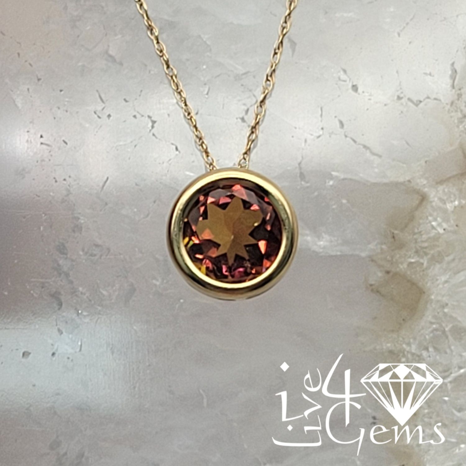 14kty Orange Topaz 2ct Pendant/Chain
