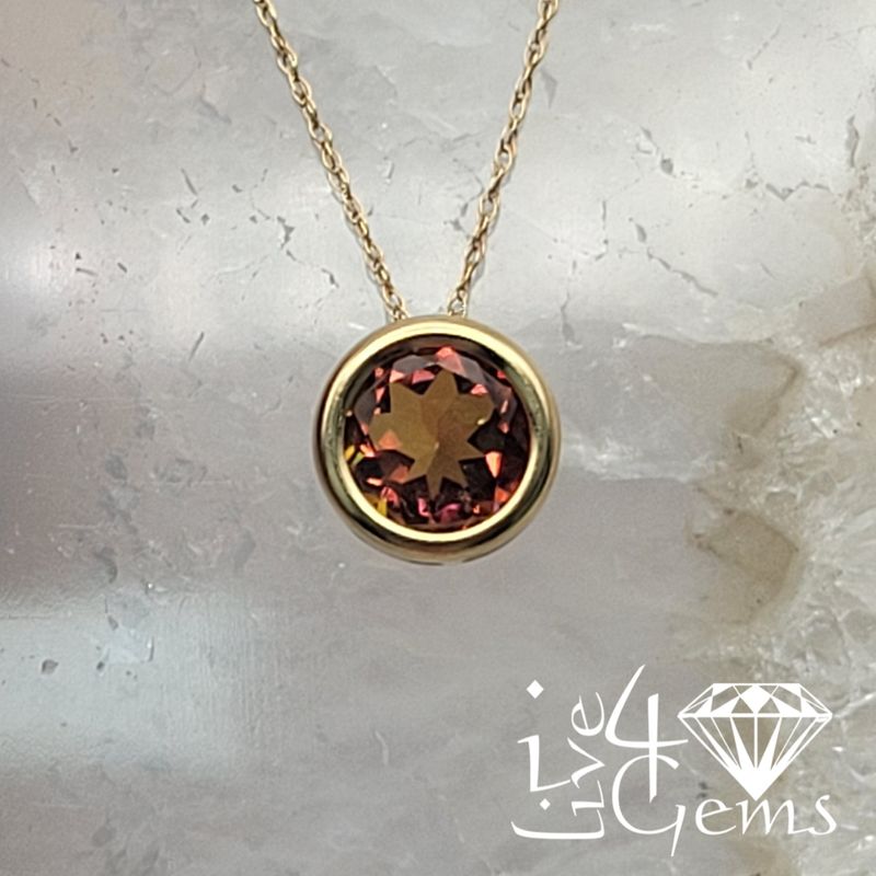 14kty Orange Topaz 2ct Pendant/Chain