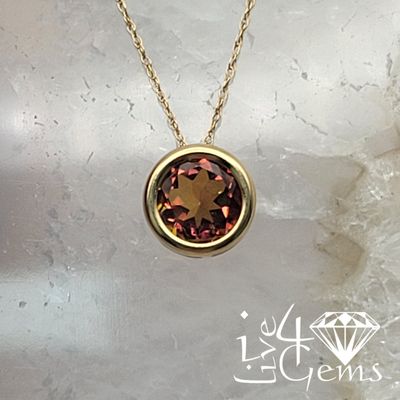 14kty Orange Topaz 2ct Pendant/Chain