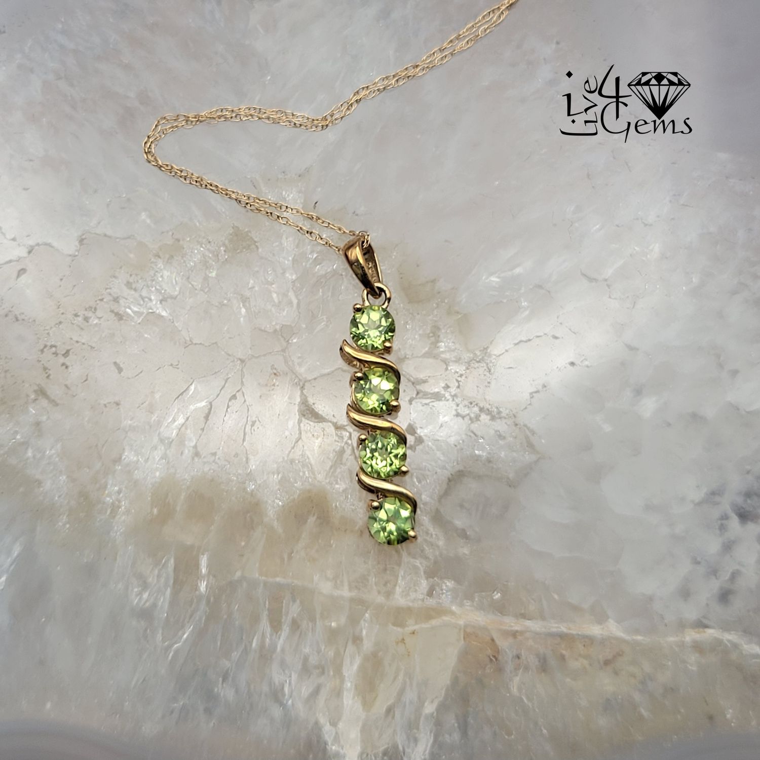 10kt Peridot Eternity Necklace