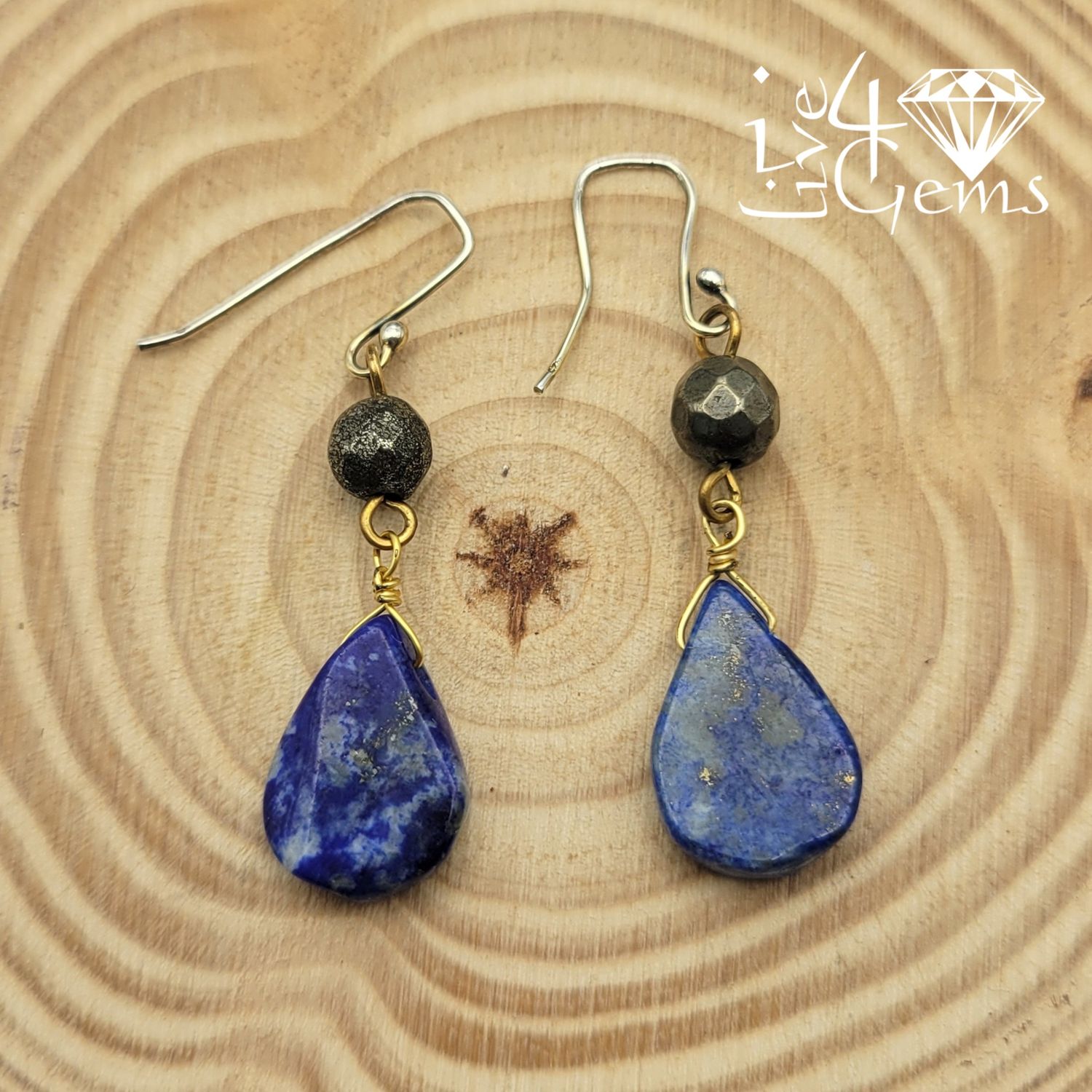 Gemstone Earring Lapis Lazuli/Pyrite
