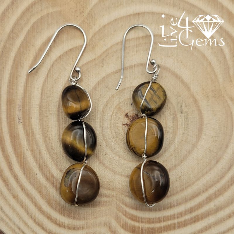 Gemstone Earring Tiger&#39;s Eye