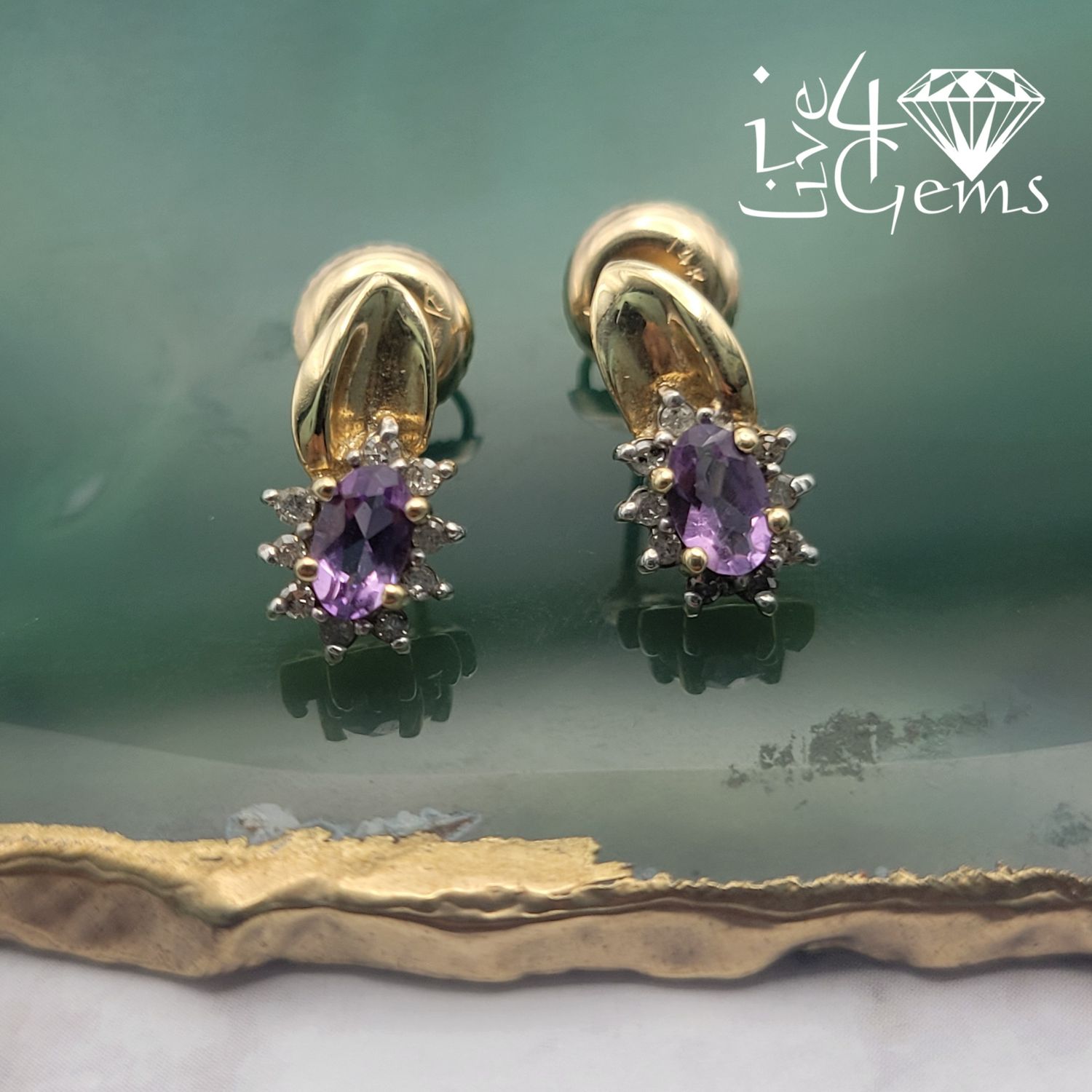 Silver GP Amethyst Cz Halo Stud