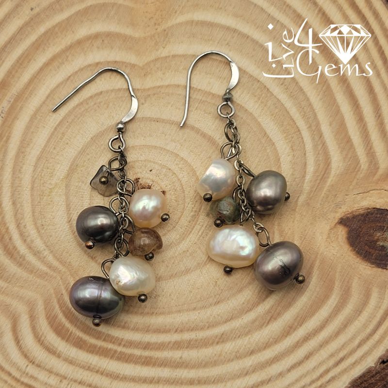 Silver Pearl Jasper Hanging Earring