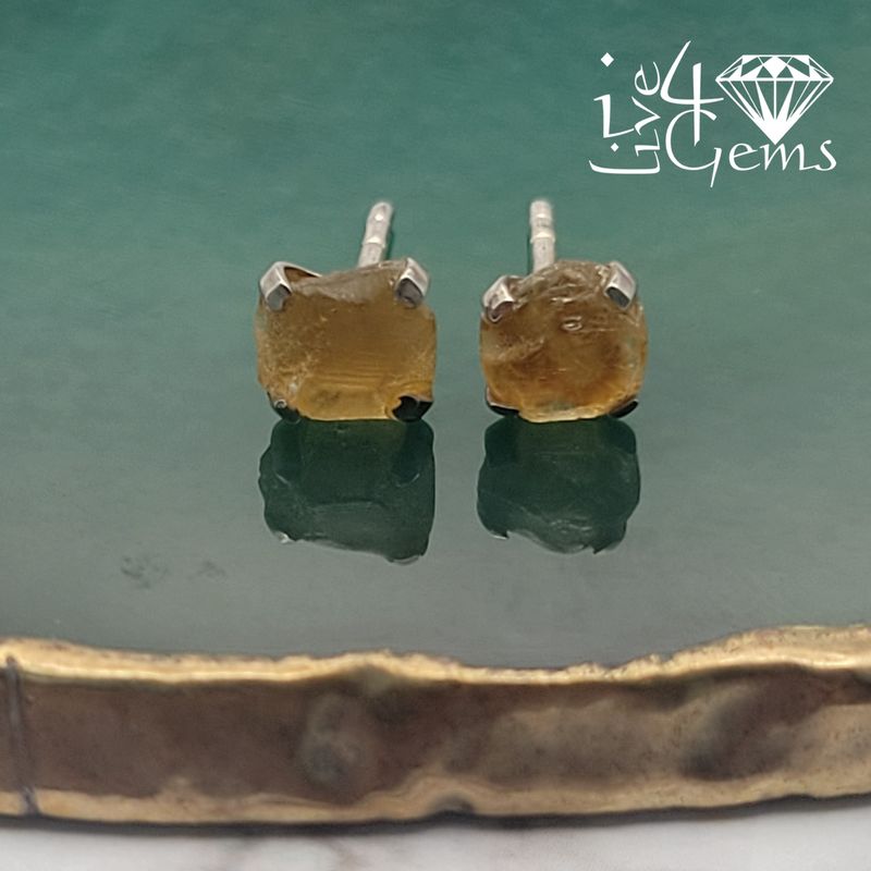 Sterling Silver Citrine Stud
