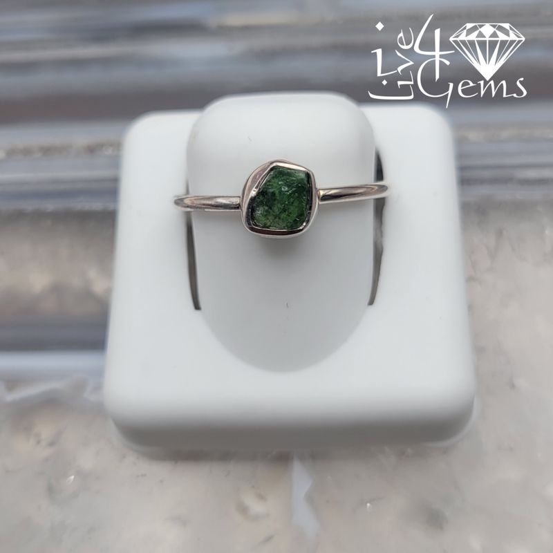 Sterling Silver Ethiopian Emerald Stackable Ring