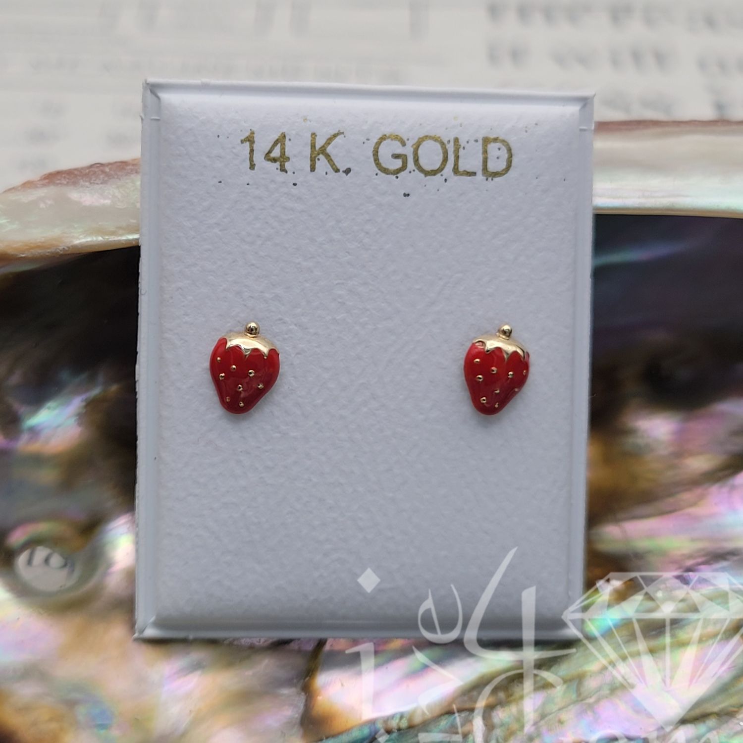 14kty Strawberry Screwback Stud
