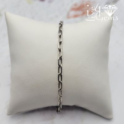 12" Silver 2mm Paperclip Anklet